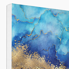 Blue & Gold Glitter Wall Art Canvas