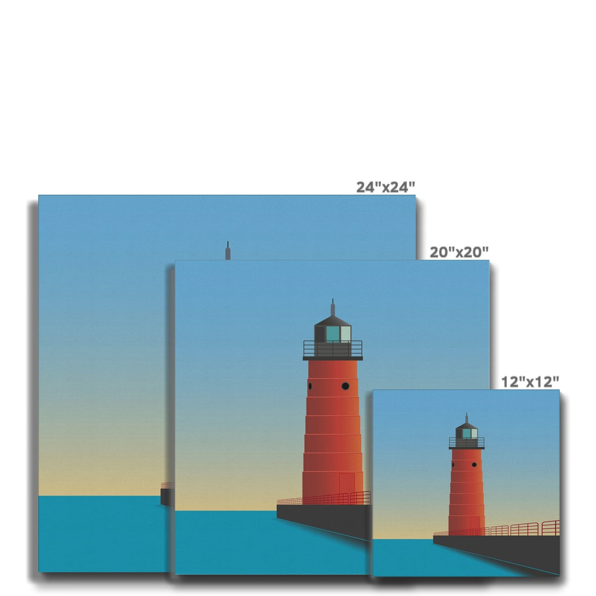 Milwaukee Pierhead Lighthouse Illustration Canvas
