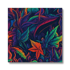 Colorful Marijuana Leaves Art Canvas