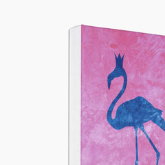 Blue Flamingo Shadow Canvas