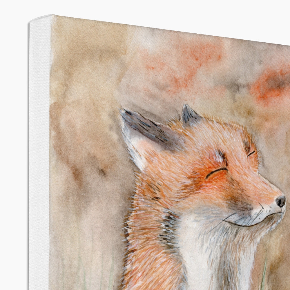 Smiling Fox Portrait Canvas