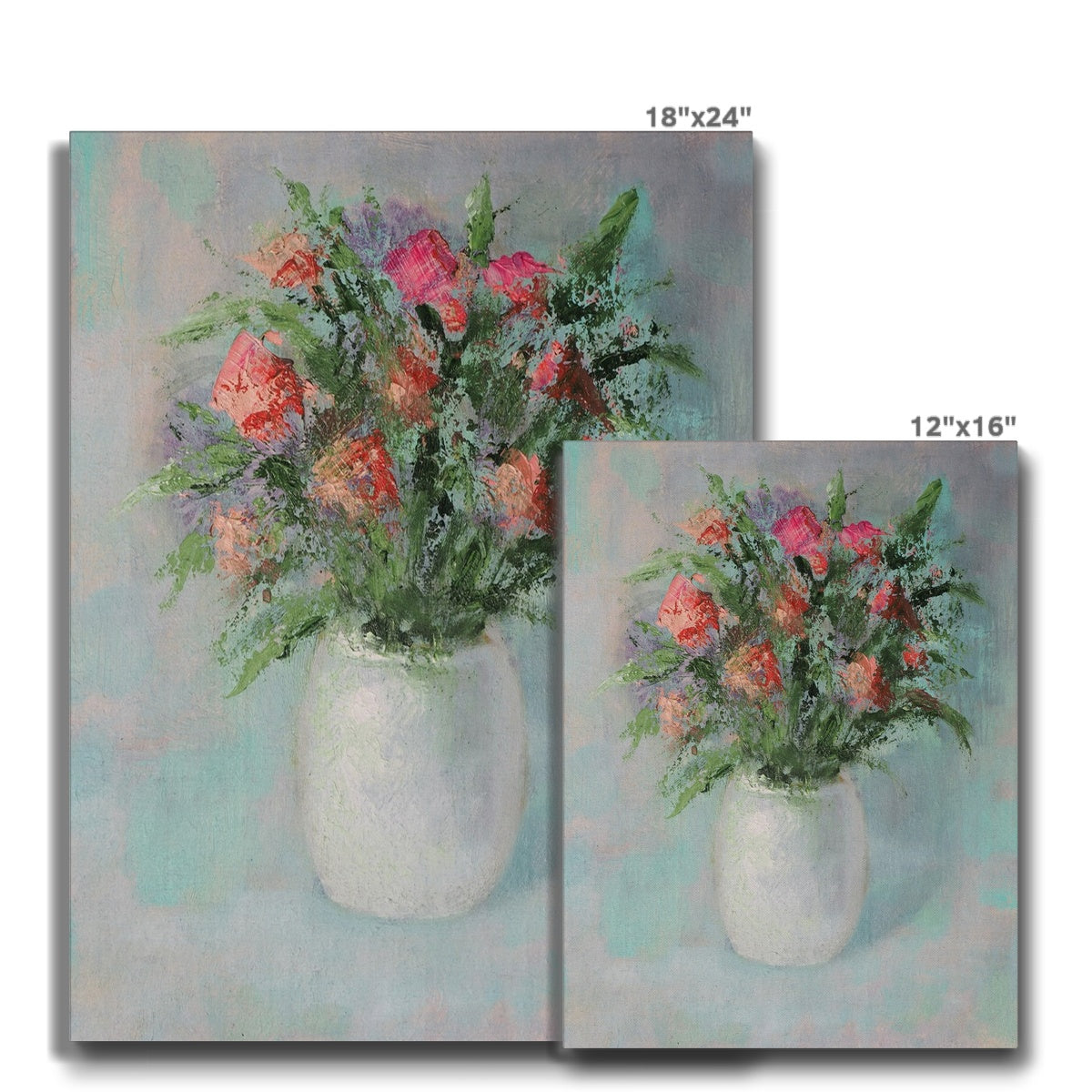 Vase & Flowers Painting In Van Gogh Style Canvas