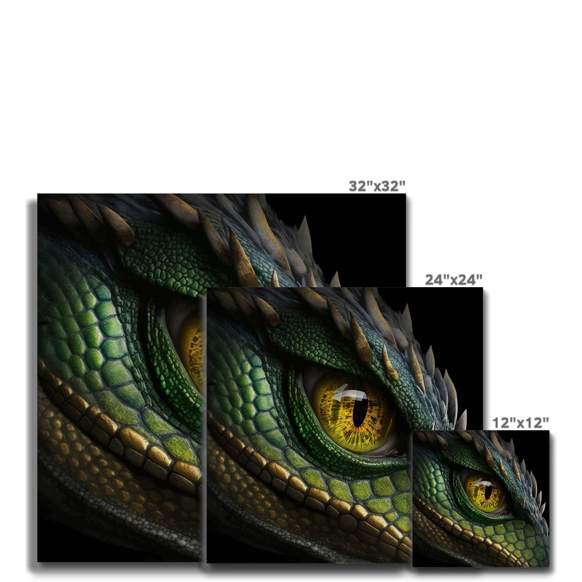 Green Dragon Eye Art Canvas