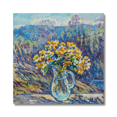 Van Gogh Inspired Flowers In The Vase Canvas