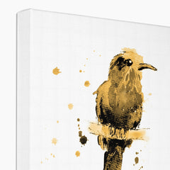 Golden Birdie Portrait Canvas