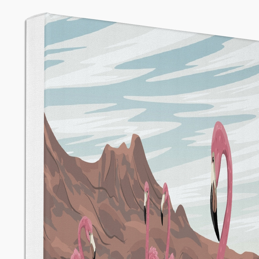 Flamingo In Mountains Canvas