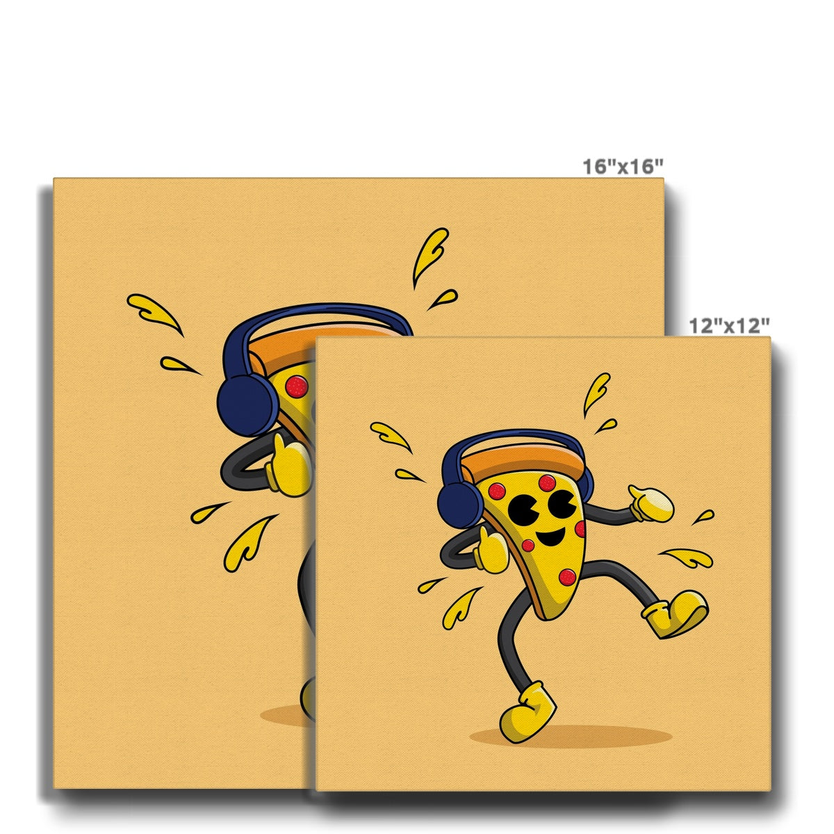 Funky Dancing Pizza Wall Art Canvas