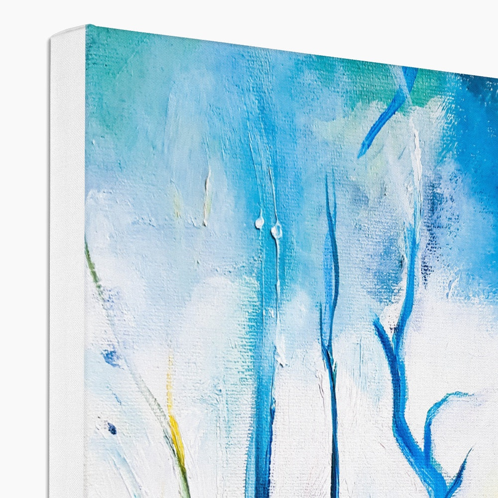 Yellow & Blue Abstract Art Canvas