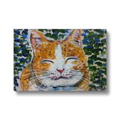 Happy Orange Cat Portrait Canvas