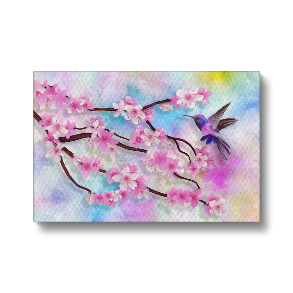 Abstract Humming Bird & Florals Art Canvas