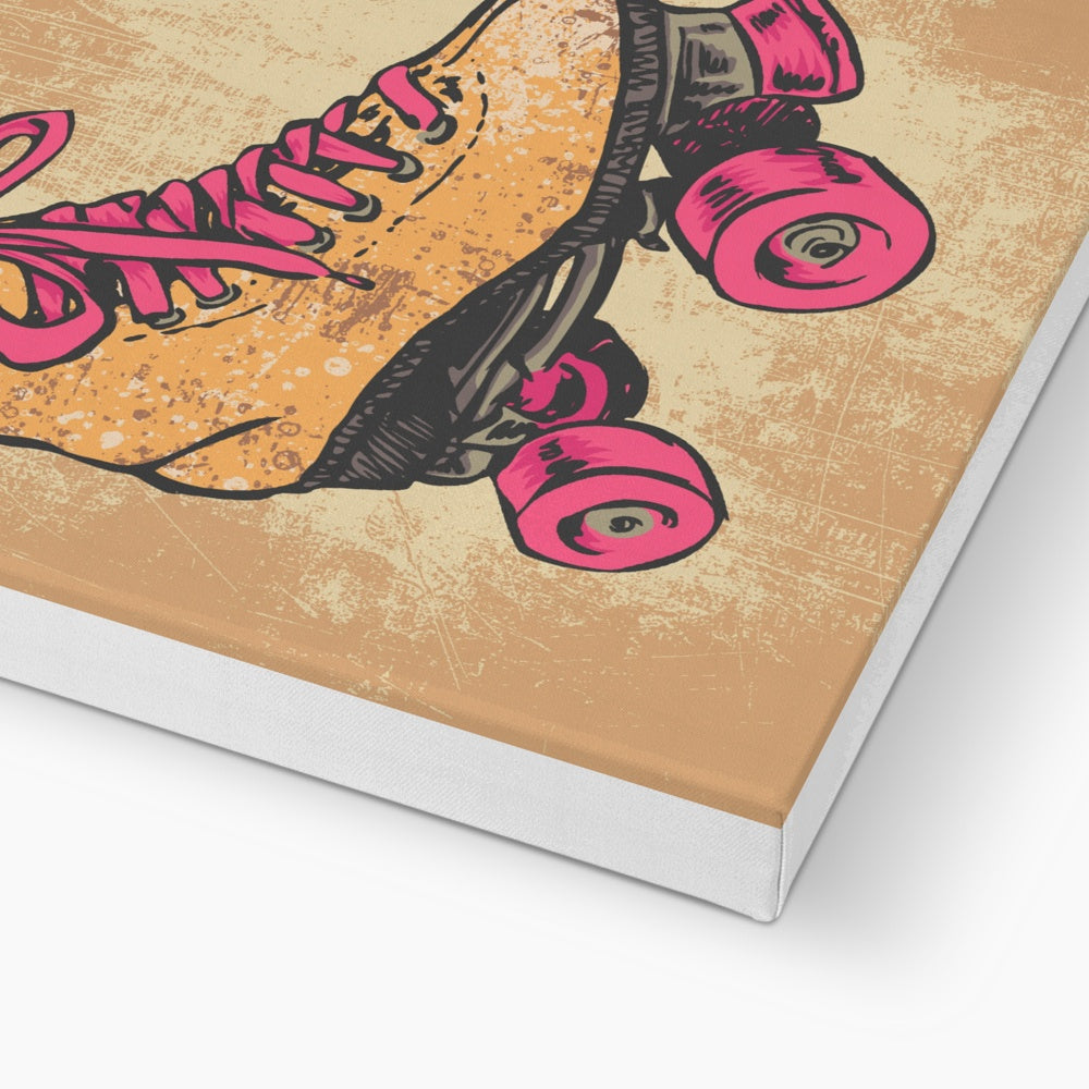 Pink & Orange Roller Skates Canvas