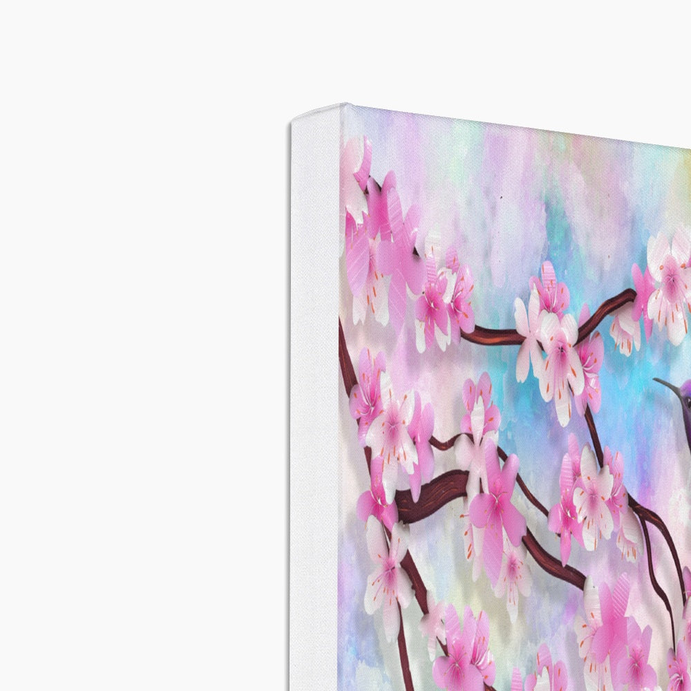 Abstract Humming Bird & Florals Art Canvas