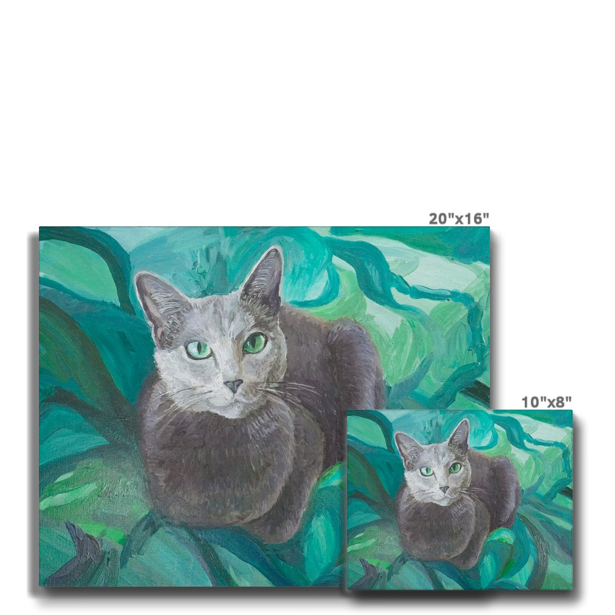 Russian Blue Cat Portrait Canvas