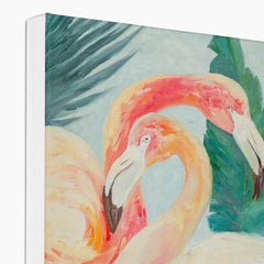 Two Flamingo's Hugging Painting Canvas