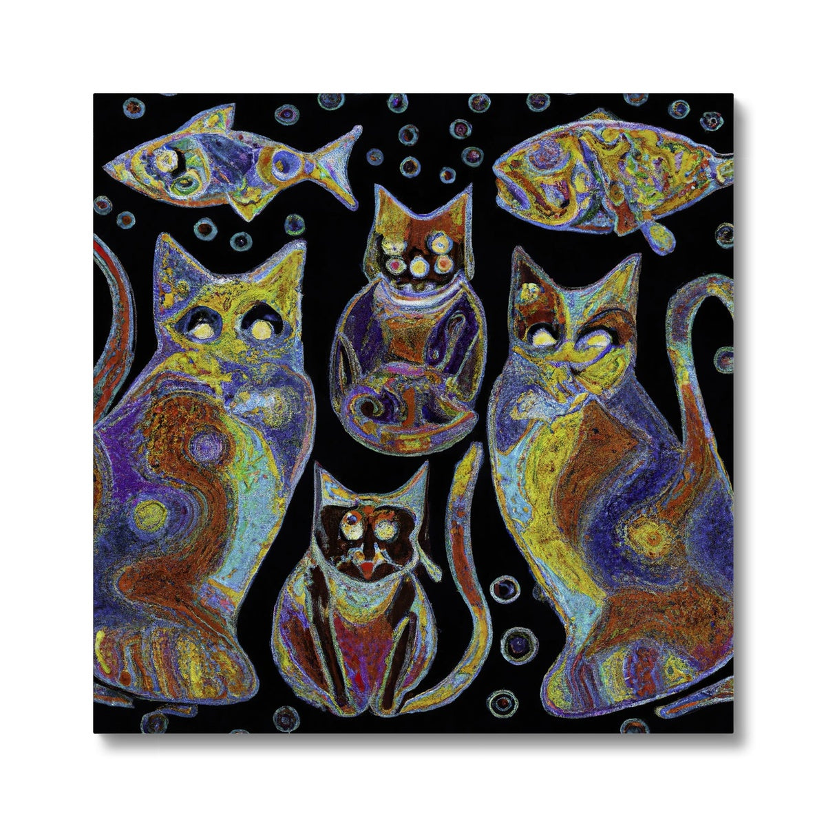 Egyptian Curious Cats Canvas