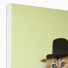 Golden Cat Top Hat Canvas