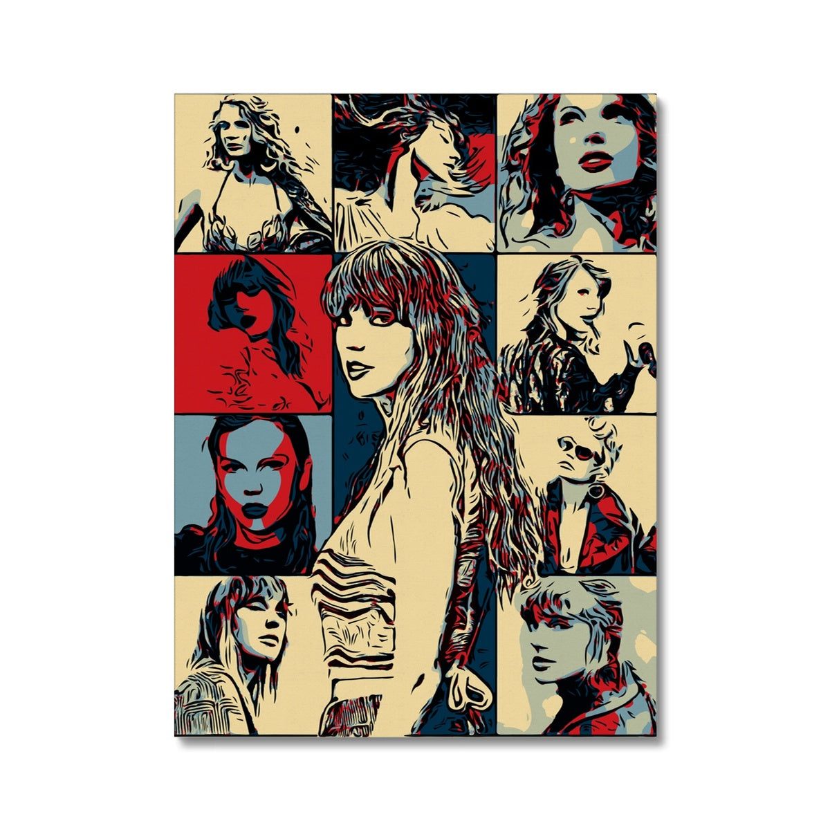 Multicolor Taylor Swift Collage Canvas