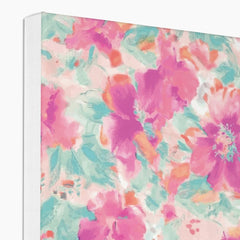 Abstract Pink & Blue Flowers  Canvas