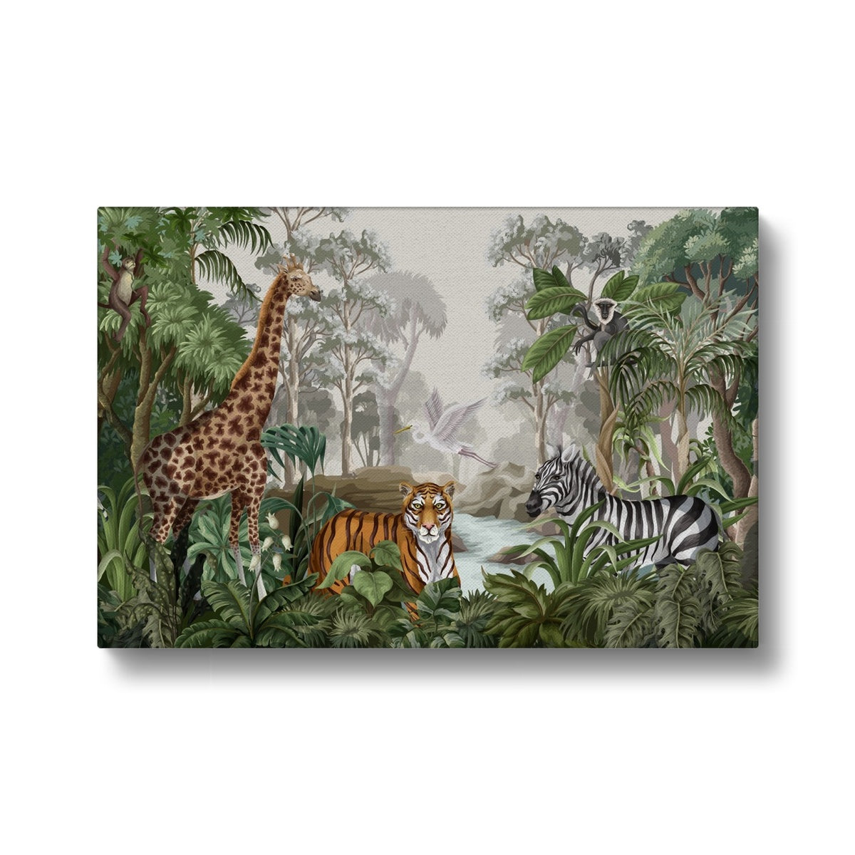 Giraffe, Zebra & Tiger Canvas