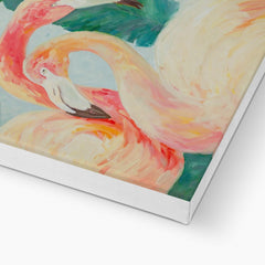 Two Flamingo's Hugging Painting Canvas