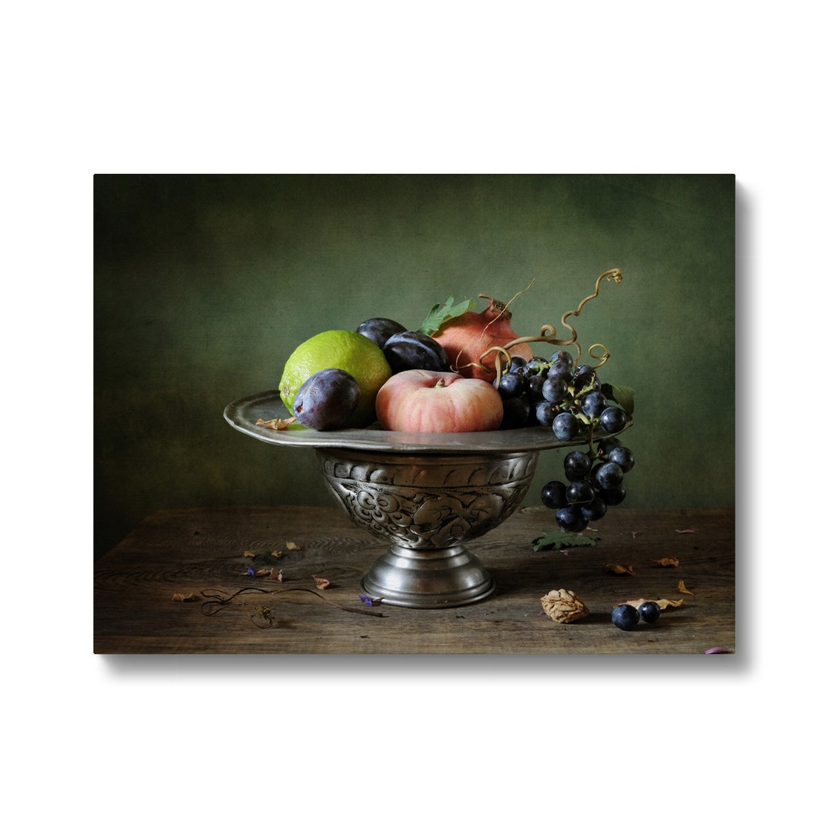 Aesthetic Still Life Fruit Bowl Canvas