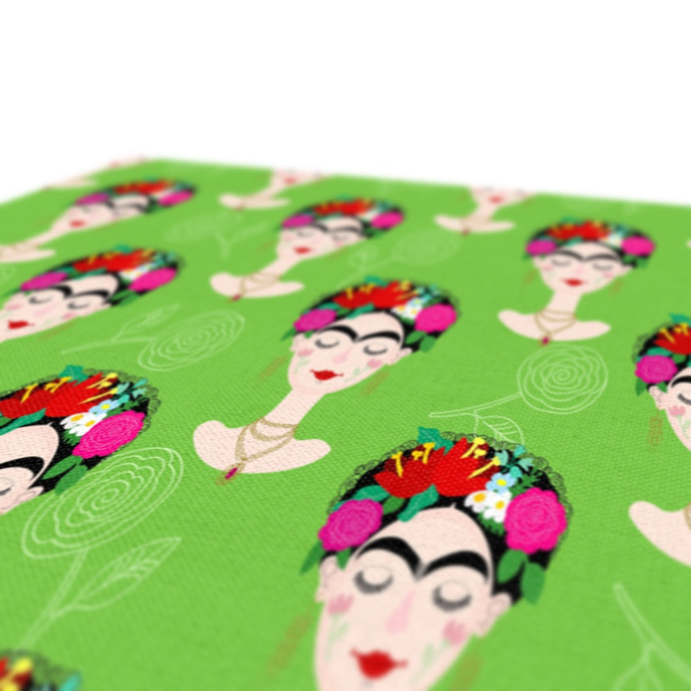 Farida Kahlo's Green Seamless Print Canvas