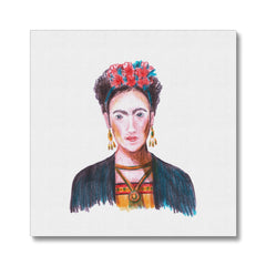 Watercolor Portrait Of Farida Kahlo Canvas