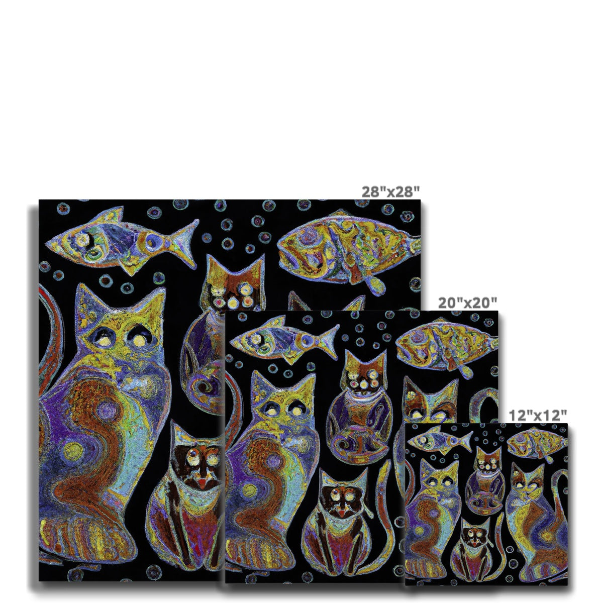 Egyptian Curious Cats Canvas