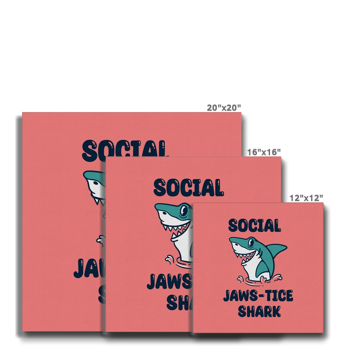 Social Jaw-Stice Shark Art Canvas