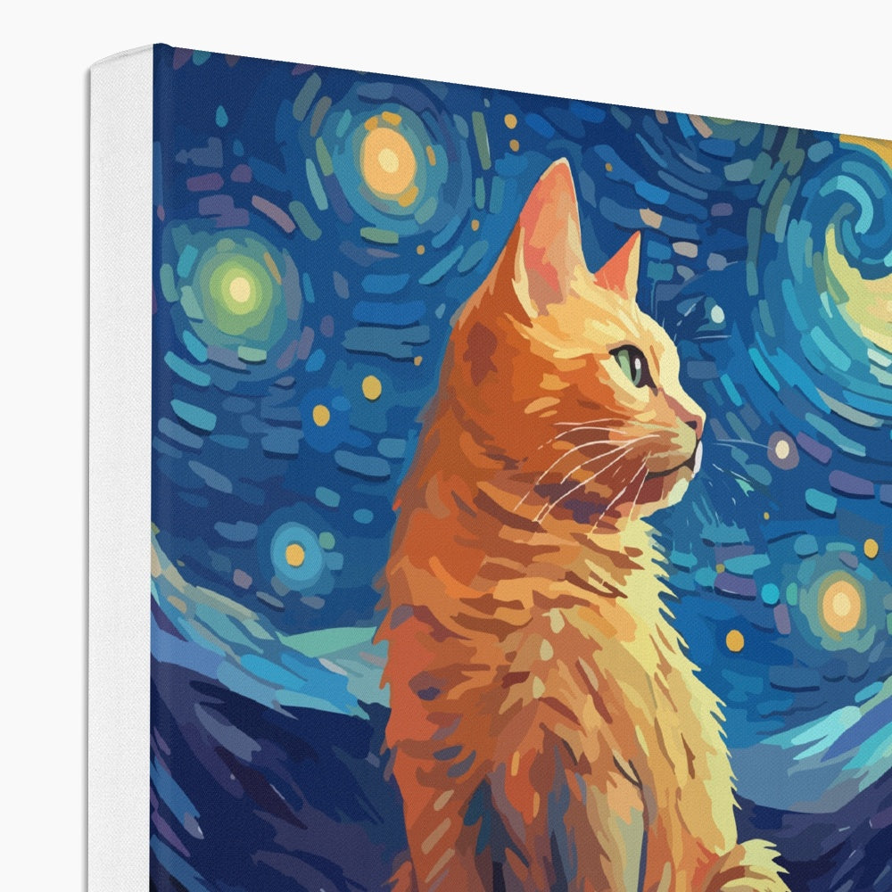 Ethereal Van Gogh's Cat Creation Canvas