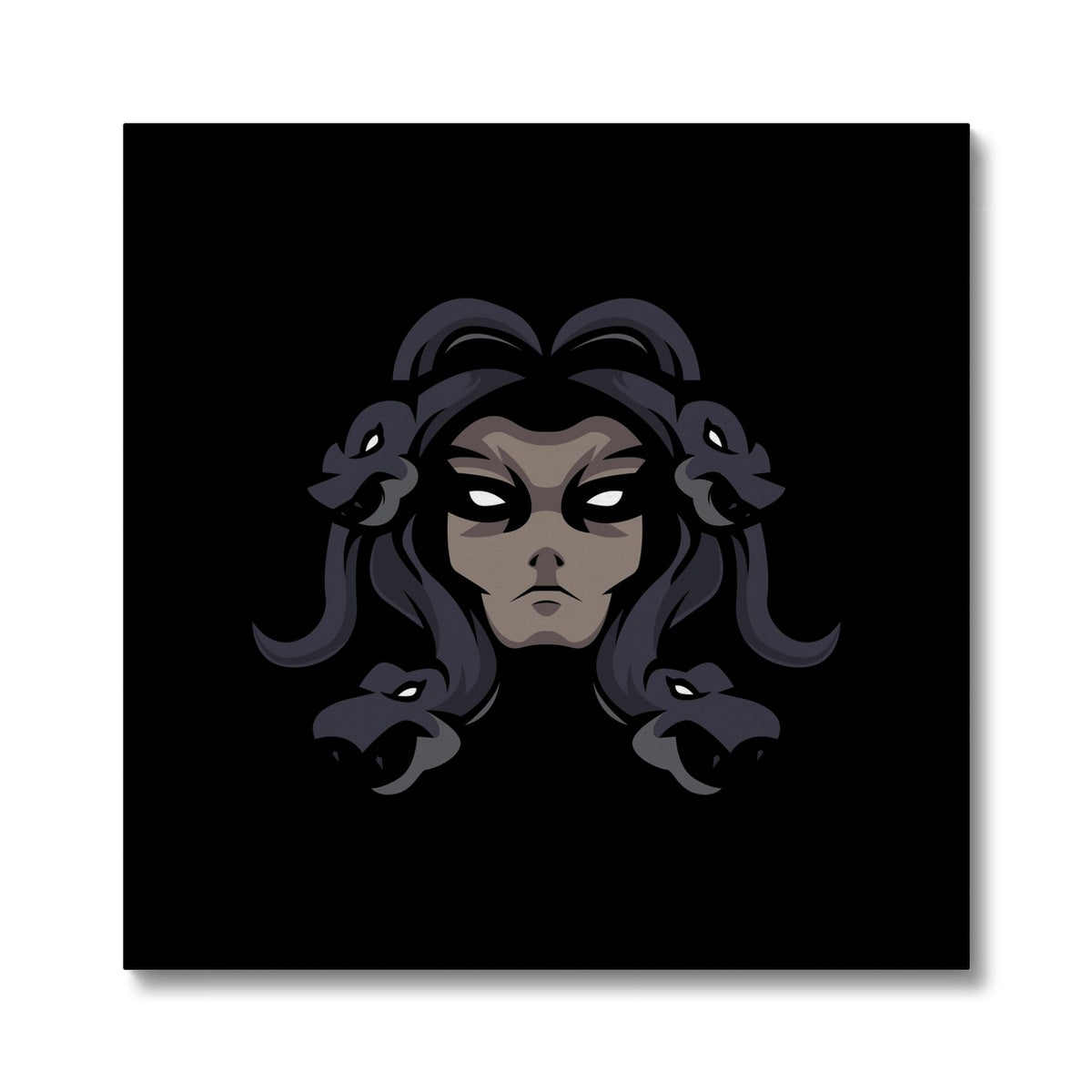 Black & Gray Medusa Illustration Canvas