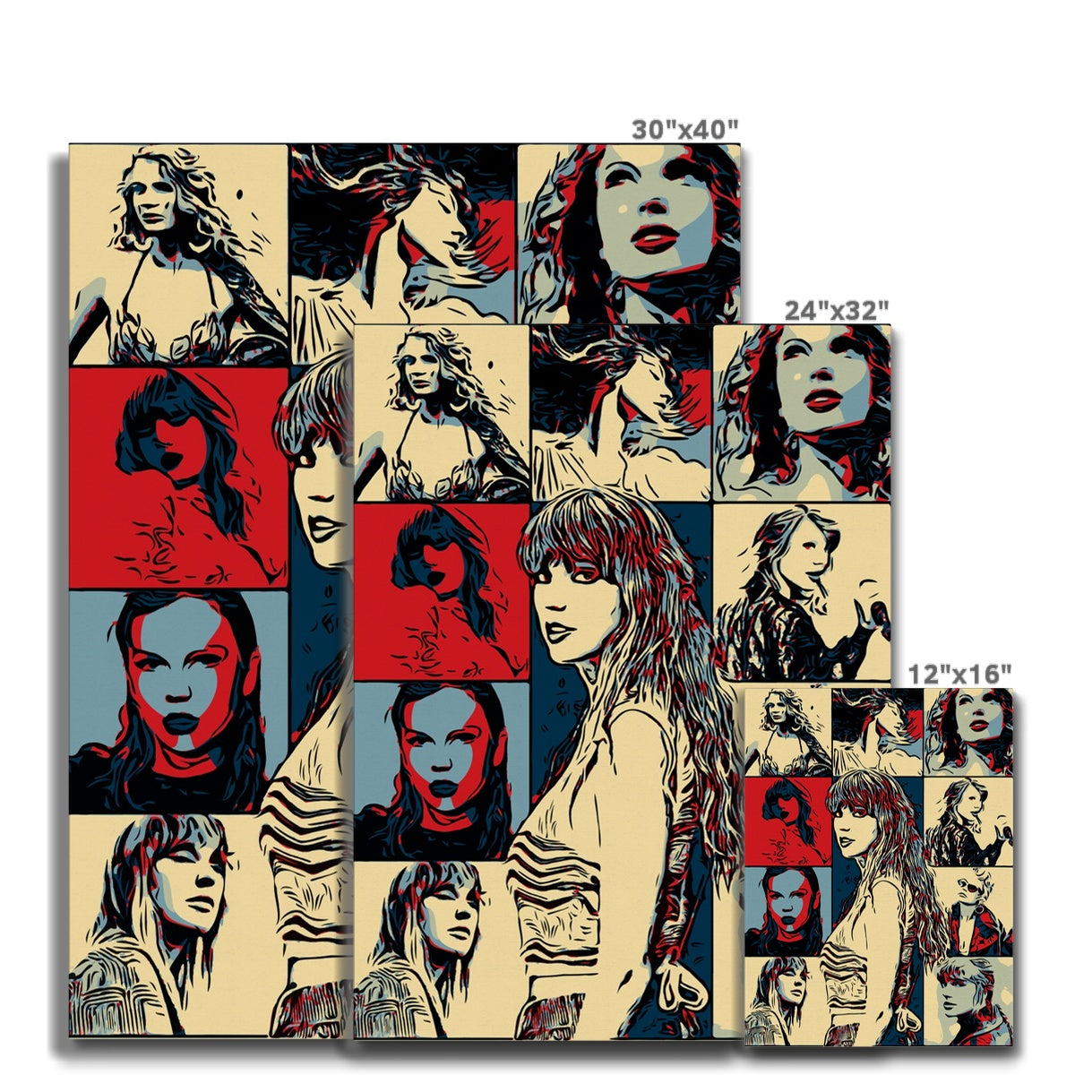 Multicolor Taylor Swift Collage Canvas