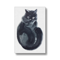 Charismatic Black Cat Oil Painting Canvas