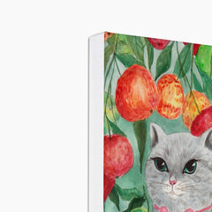 Cat & Apple Garden Painting Canvas