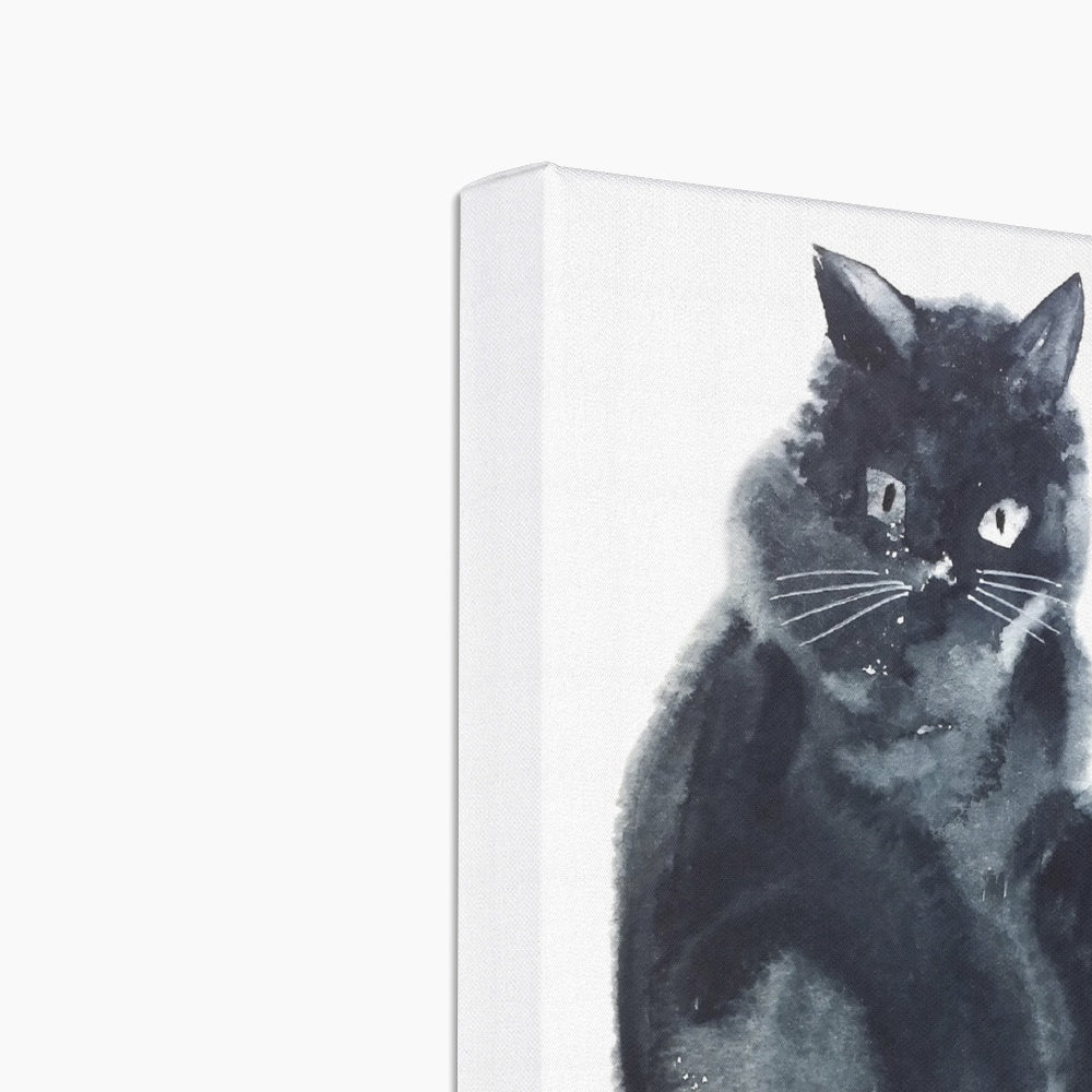 Charismatic Black Cat Oil Painting Canvas