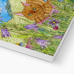 Orange Cat In A Garden Painting Canvas