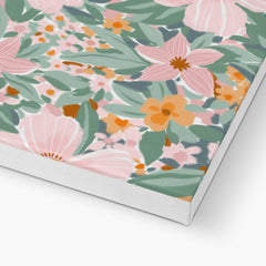 Pink Charming Flowers Illustration Canvas