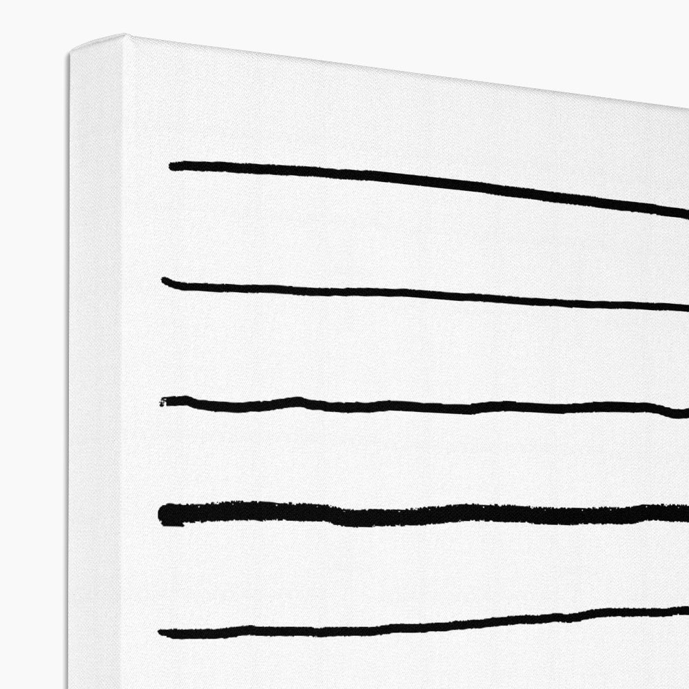 Horizontal Monochrome Lines Canvas