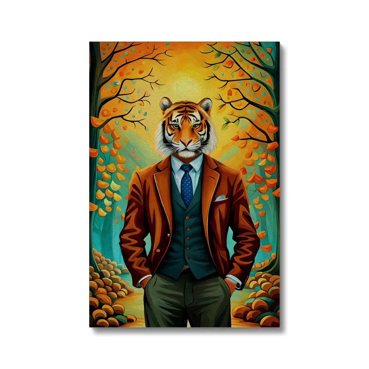 Tiger In A suit Portrait Canvas