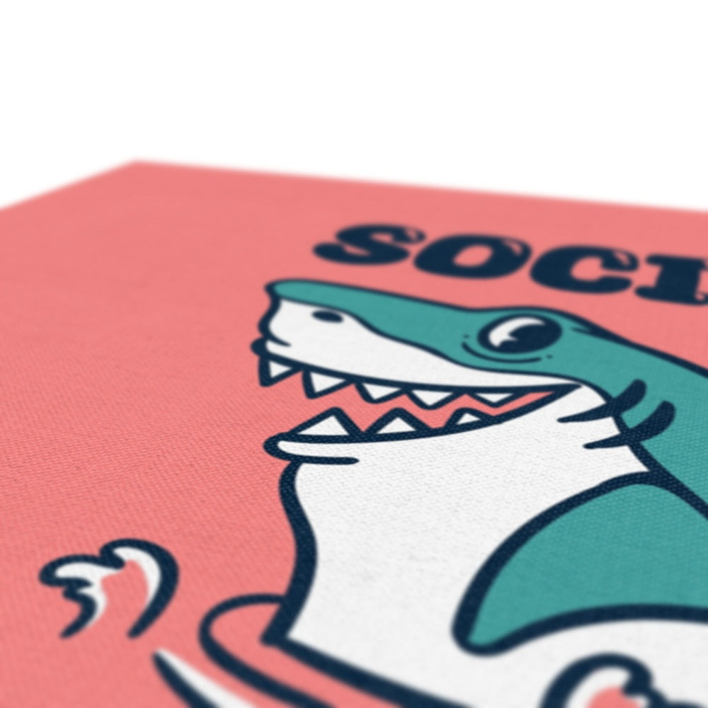 Social Jaw-Stice Shark Art Canvas