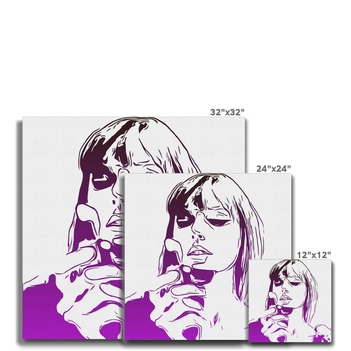 White & Purple Taylor Swift Midnights Canvas