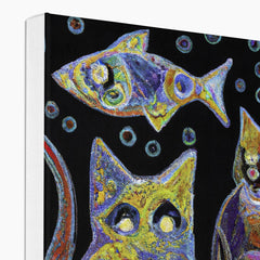 Egyptian Curious Cats Canvas