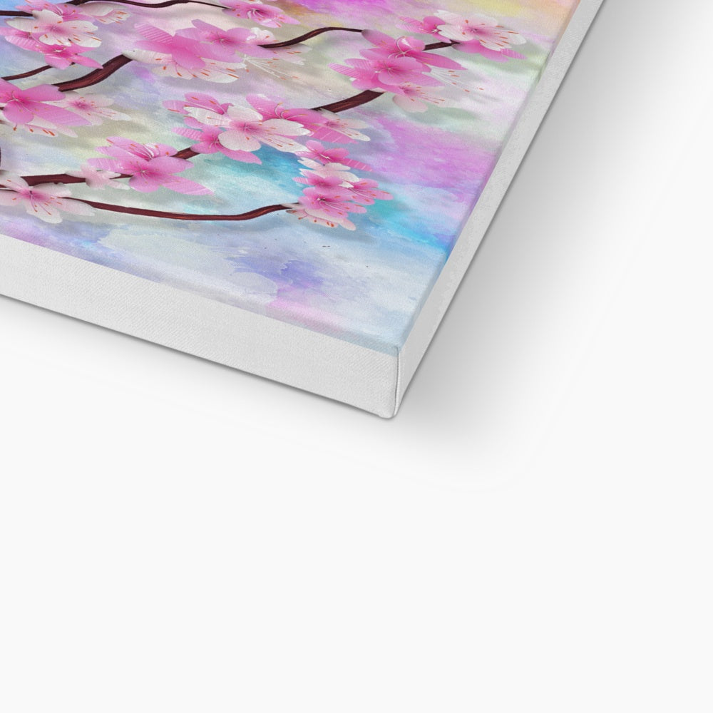 Abstract Humming Bird & Florals Art Canvas