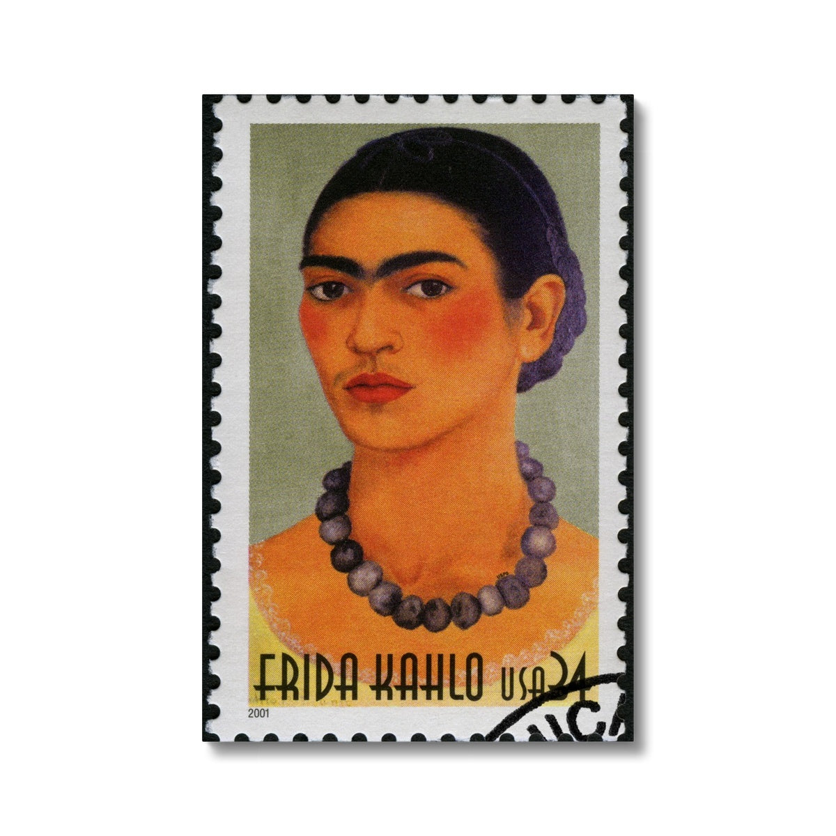 Self-Portrait with Necklace. , Farida Kahlo Canvas