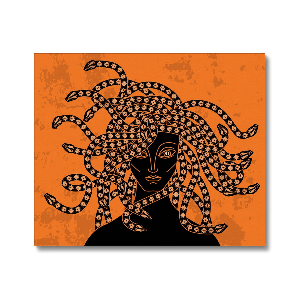 Black & Orange Medusa Illustration Canvas