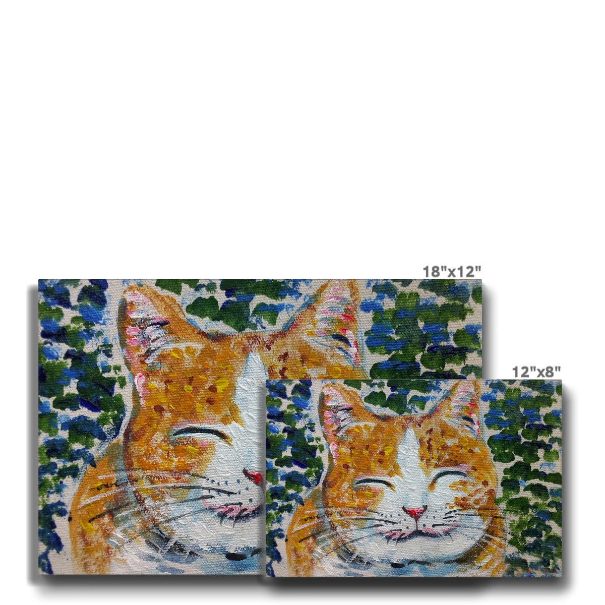 Happy Orange Cat Portrait Canvas