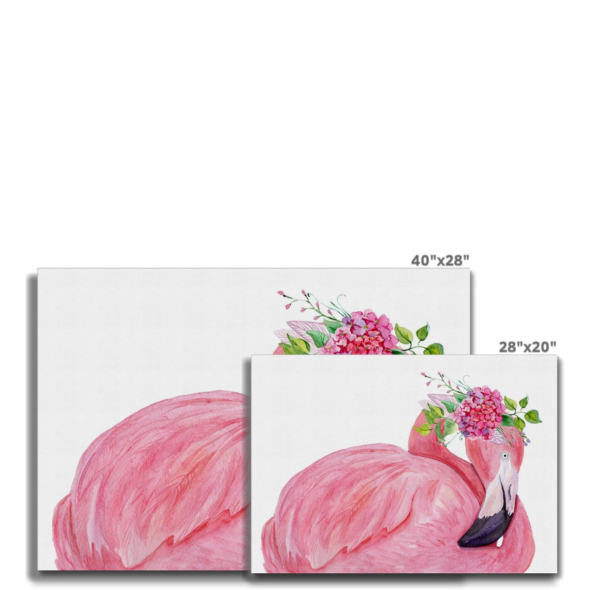 Flamingo With The Flower Crown Art Canvas