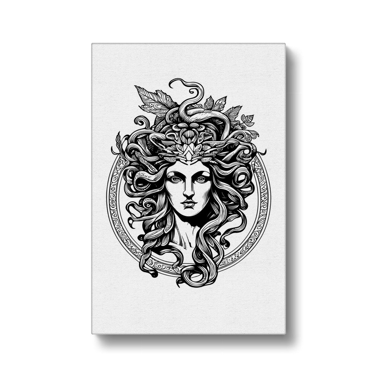 Black & White Medusa Illustration Canvas