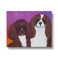 Two Adorable Basset Hound Puppies Painting Canvas