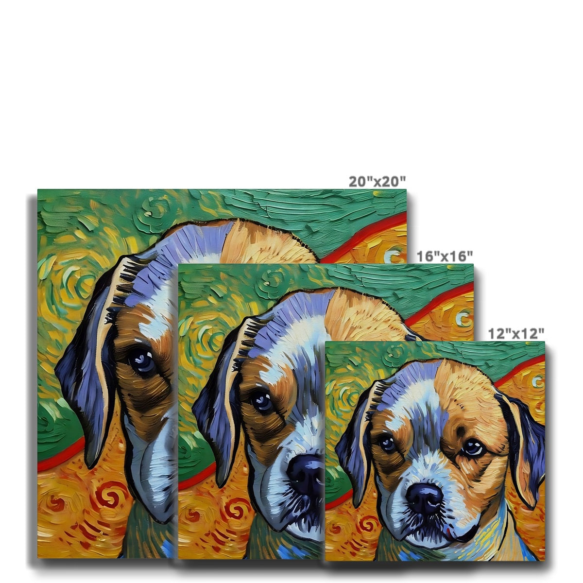 Cute Dog Colorful Illustration Canvas